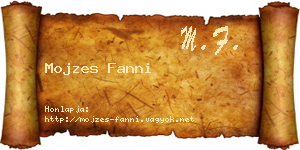 Mojzes Fanni névjegykártya