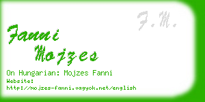 fanni mojzes business card